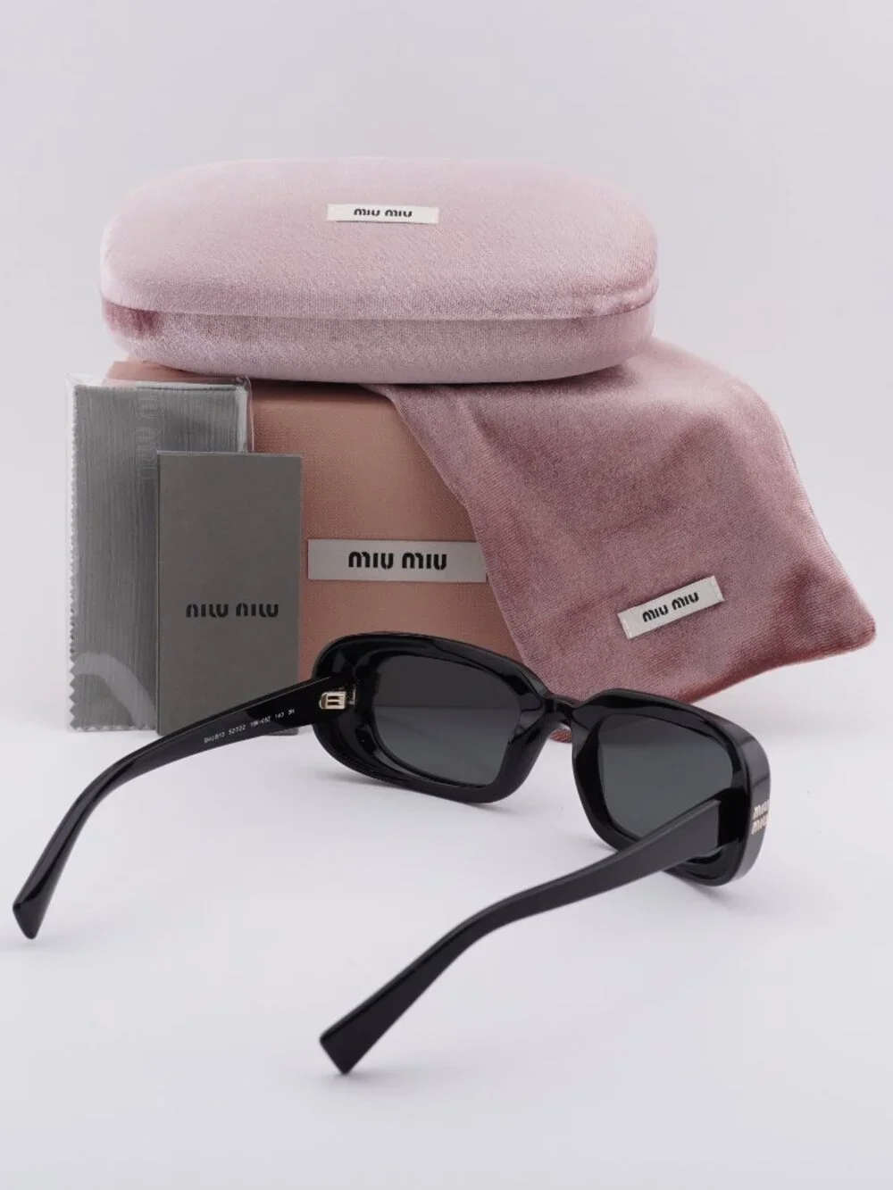 Miu Miu MUB13S 16K08Z Rectangle Sunglasses – Black\Dark Grey